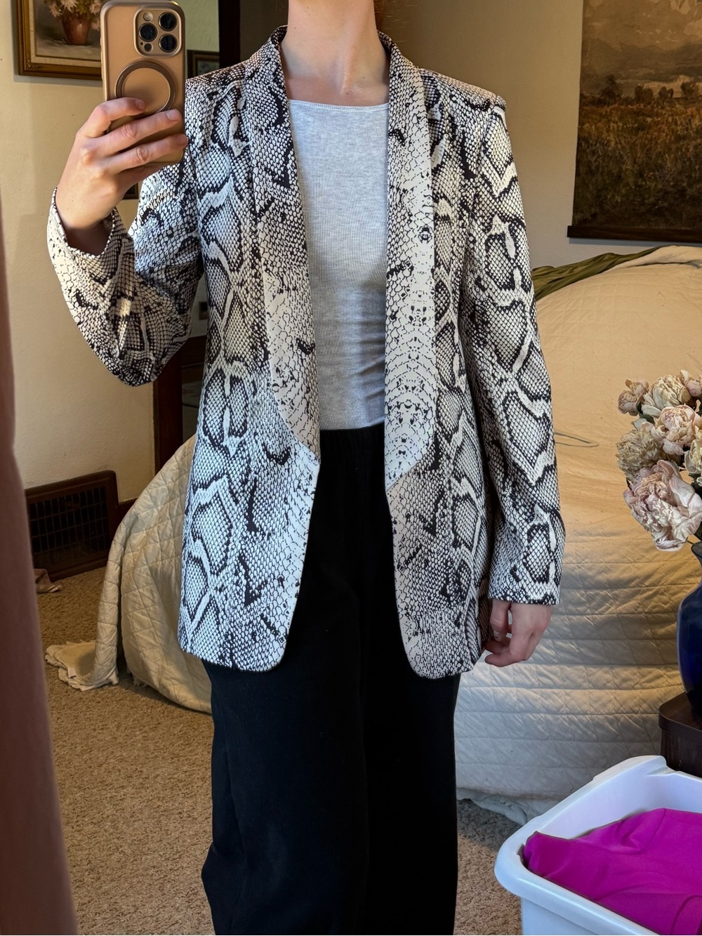 Collection by Cezele Snakeskin Print Blazer-Size Small